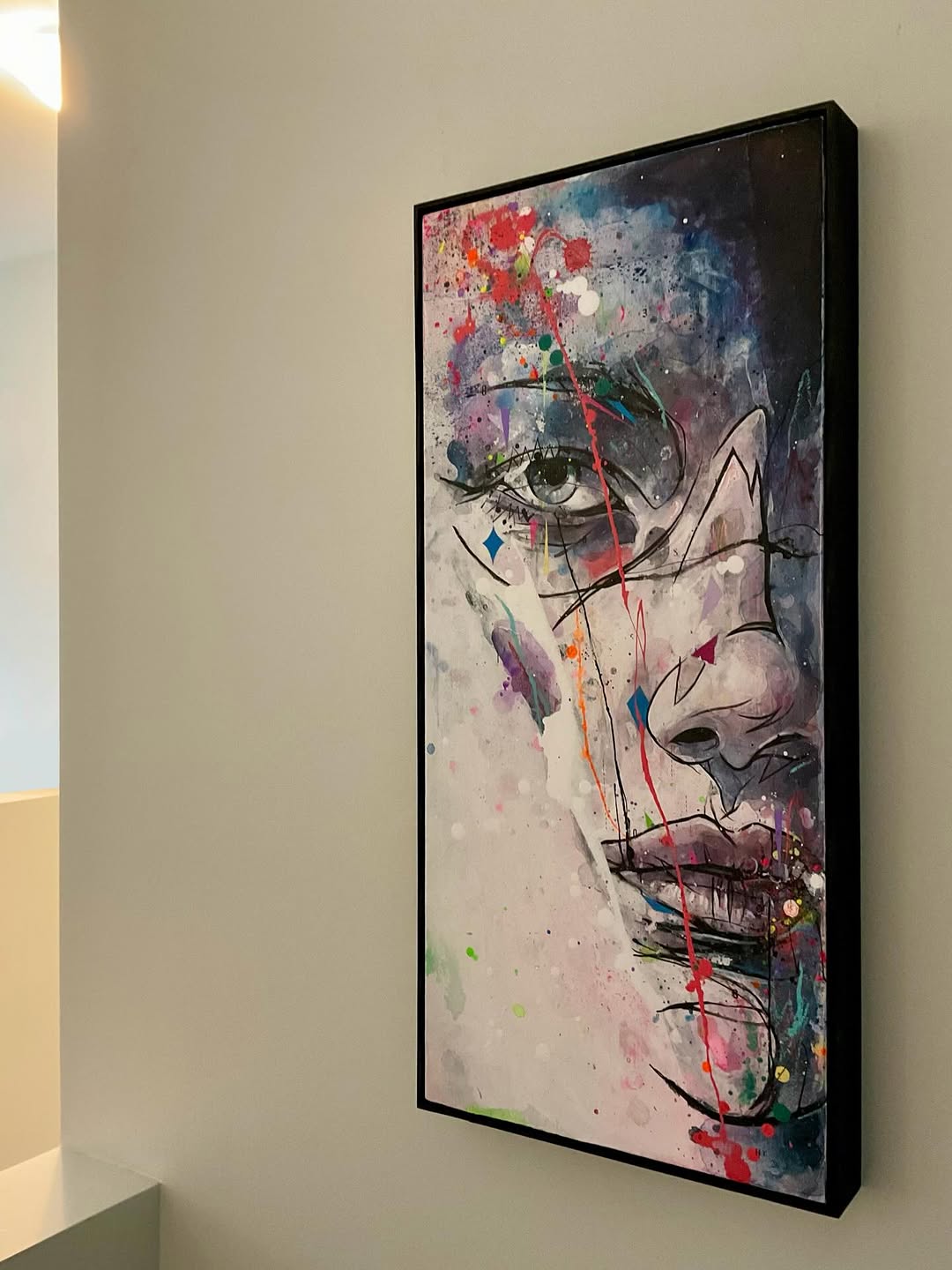 Custom framed portrait painting by Ben Tour